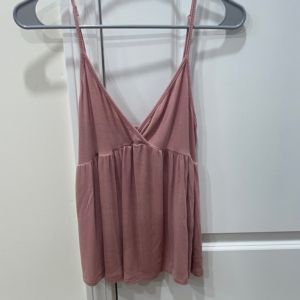 V Neck Pink Women's Adjustable Spaghetti Strap Tank Top